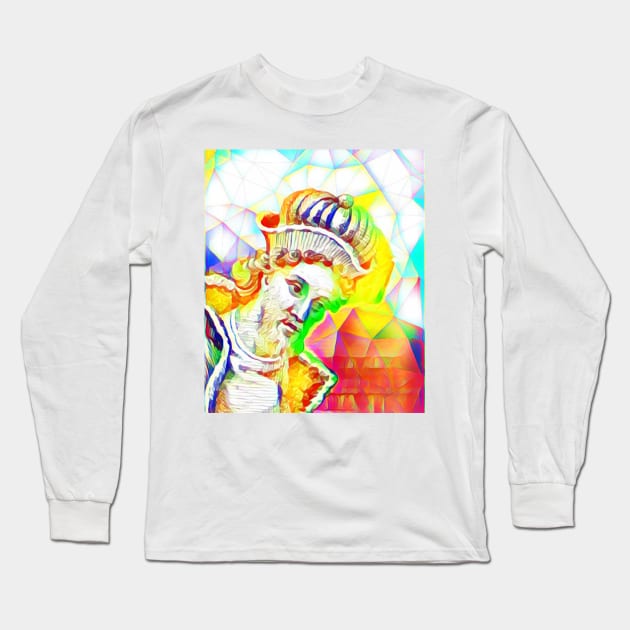 Dionysius of Halicarnassus Colourful Portrait | Dionysius of Halicarnassus Artwork 11 Long Sleeve T-Shirt by JustLit